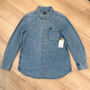 Lee Women's All-Purpose Blue Denim Button-Down Shirt - Size Medium- NWT